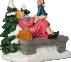 Intratuin kerstdorpminiatuur vrouw met kind 9 x 5,3 x 7 cm