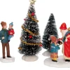 Intratuin kerstdorpminiatuur kerstman met kinderen 21 x 6 x 27 cm 8-delig