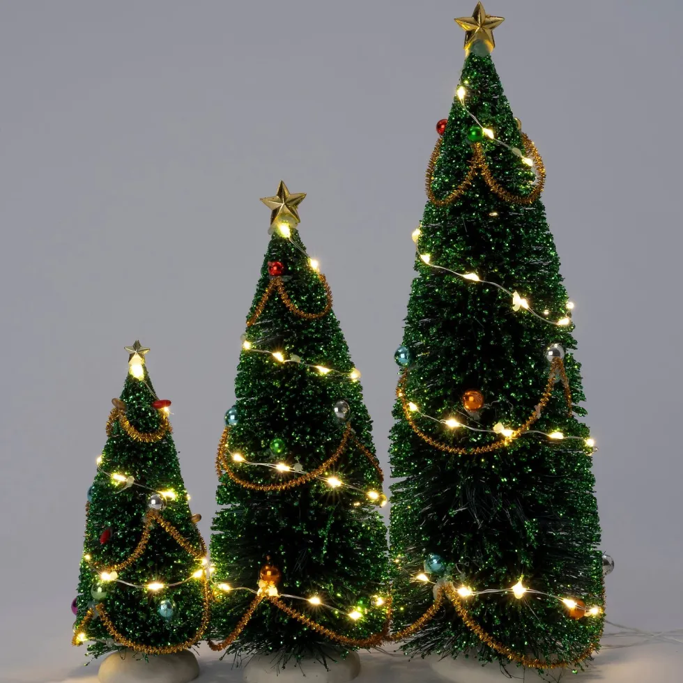 Intratuin kerstdorpminiatuur kerstboom 8 x 8 x 23,5 cm