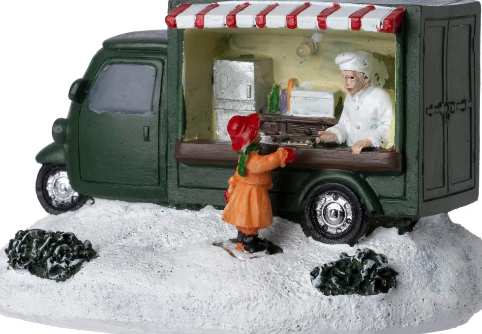 Intratuin kerstdorpminiatuur camper kraam 12 x 7,3 x 7,3 cm