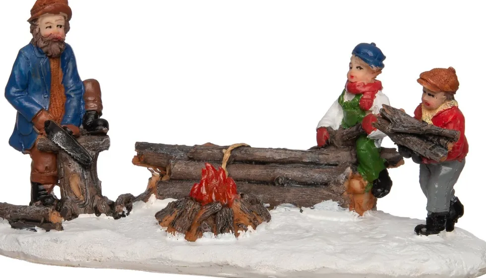 Intratuin kerstdorpminiatuur kampvuur multi 14,8 x 8 x 7,5 cm