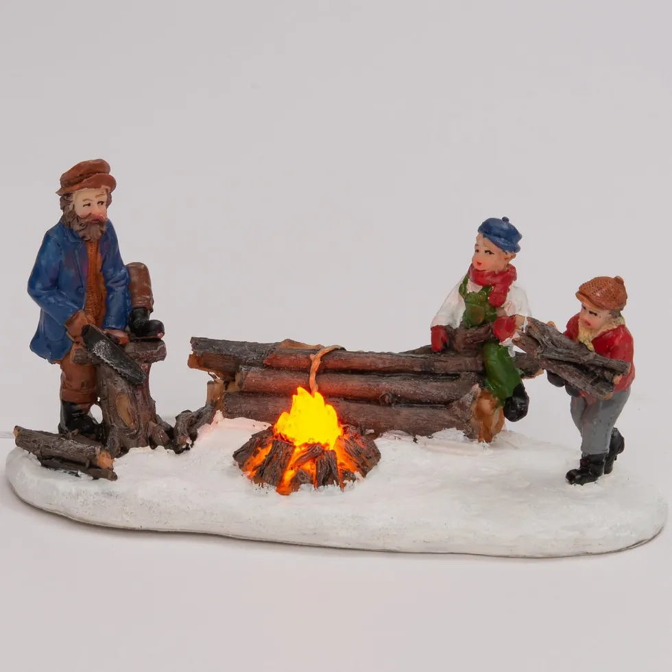 Intratuin kerstdorpminiatuur kampvuur multi 14,8 x 8 x 7,5 cm
