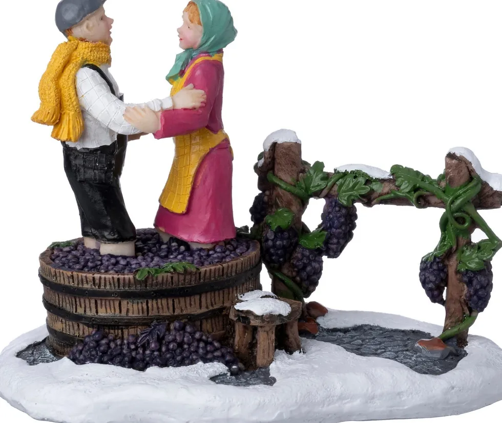 Intratuin kerstdorpminiatuur druiven stampen 9,8 x 6,2 x 7,5 cm