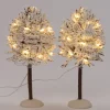 Intratuin kerstdorpminiatuur bomen glitters 24 lampjes warm wit 8 x 8 x 18 cm 2 stuks