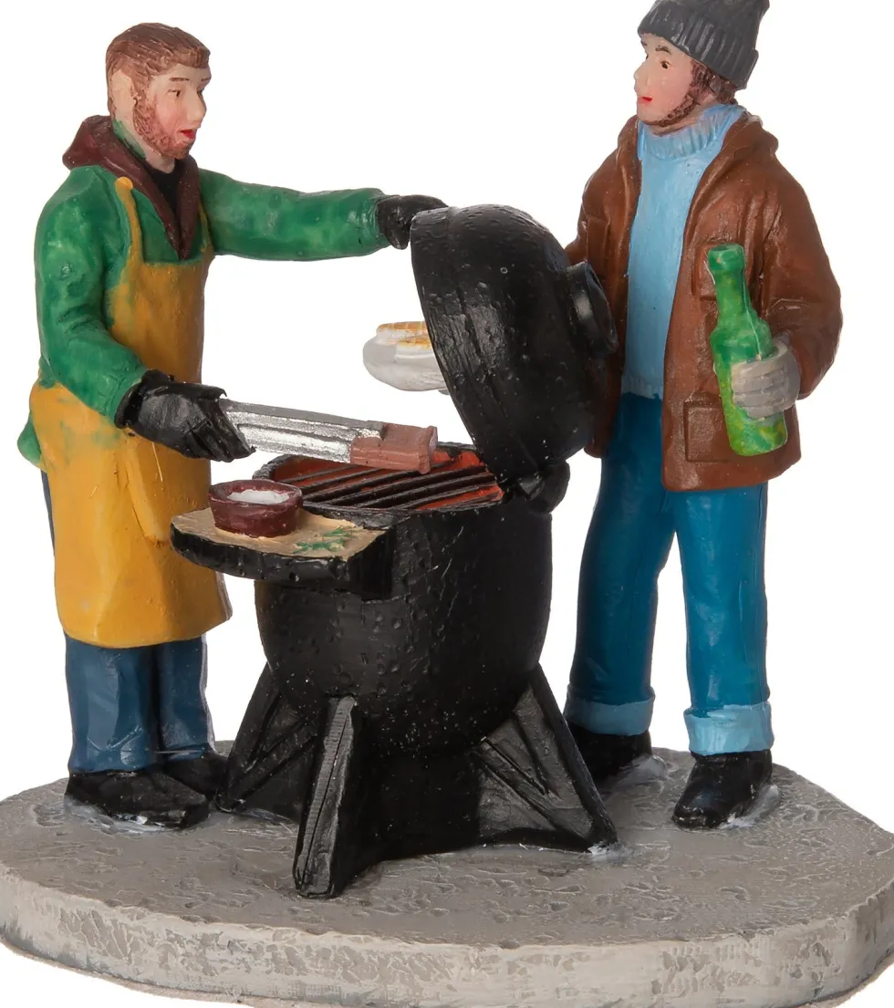 Intratuin kerstdorpminiatuur winter bbq mensen multi 7,5 x 5,5 x 7 cm