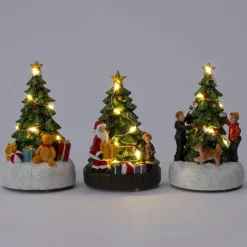 Intratuin kerstdorpminiatuur Durbuy kerstboom met teddybeer 8 x 6 x 11 cm