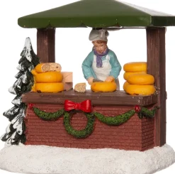 Intratuin kerstdorpminiatuur kaaskraam 10,4 x 7,3 x 10 cm