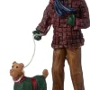 Intratuin kerstdorpminiatuur man met hond 5,1 x 2,6 x 6,4 cm