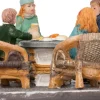 Intratuin kerstdorpminiatuur terras met 4 mensen D 11 H 5 cm