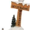Intratuin kerstdorpminiatuur paal met sneeuwpop 6,2 x 4,5 x 9,5 cm