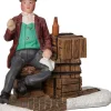 Intratuin kerstdorpminiatuur man met kratjes multi 7 x 3,7 x 6,5 cm