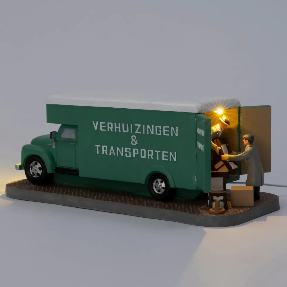Intratuin kerstdorpminiatuur verhuiswagen 26,5 x 12 x 10 cm