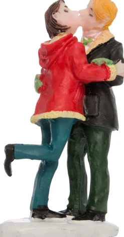 Intratuin kerstdorpminiatuur zoenend stelletje 3 x 2 x 6,5 cm
