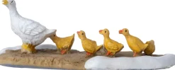 Intratuin kerstdorpminiatuur moedergans met kleintjes 9,1 x 3,5 x 3 cm