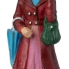 Intratuin kerstdorpminiatuur dame met paraplu 2,7 x 2,8 x 7,2 cm