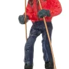 Intratuin kerstdorpminiatuur skiënd meisje 4 x 2,2 x 6 cm