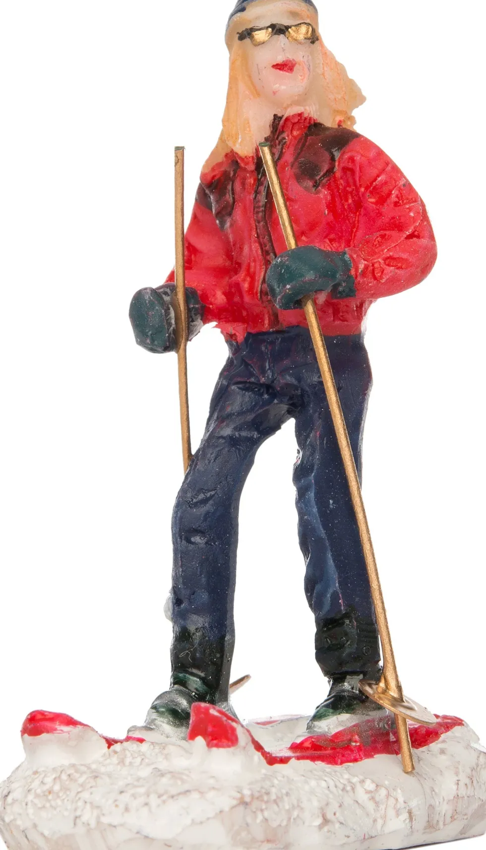 Intratuin kerstdorpminiatuur skiënd meisje 4 x 2,2 x 6 cm
