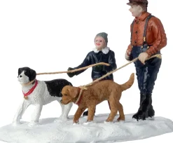 Intratuin kerstdorpminiatuur honden uitlaten 10 x 6,7 x 7,2 cm