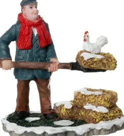 Intratuin kerstdorpminiatuur kippenhouder 6,5 x 4 x 7 cm