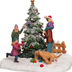 Intratuin kerstdorpminiatuur kerstboom versieren 13,5 x 11 x 12 cm