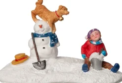 Intratuin kerstdorpminiatuur hond met kind multi 10 x 4,7 x 6,5 cm