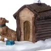 Intratuin kerstdorpminiatuur hond met hok 5,5 x 3,8 x 3,6 cm