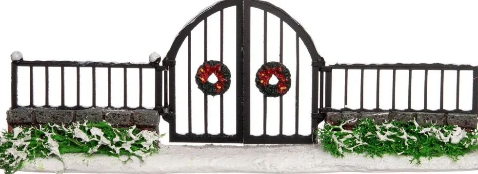 Intratuin kerstdorpminiatuur balustrade met deur 21 x 3 x 7 cm