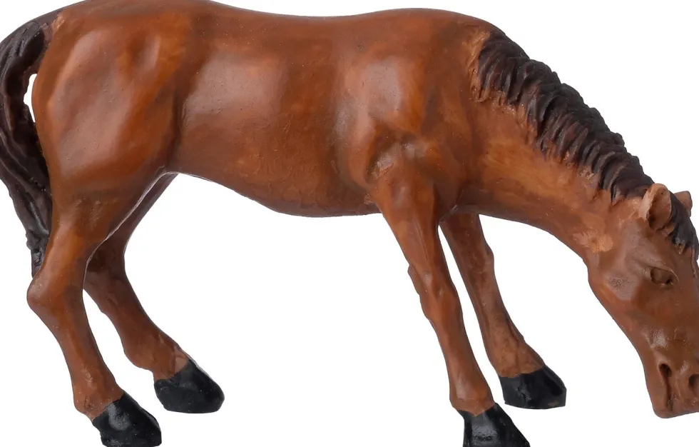 Intratuin kerstdorpminiatuur paard grazen 5 x 2,9 x 4,8 cm