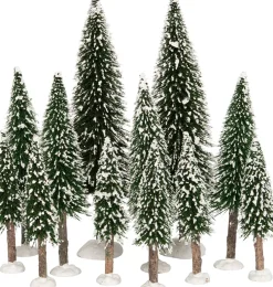 Intratuin kerstdorpminiatuur kerstbomen 12 stuks