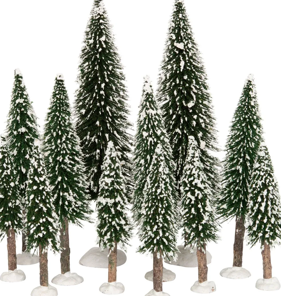Intratuin kerstdorpminiatuur kerstbomen 12 stuks