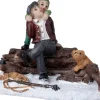 Intratuin kerstdorpminiatuur man en kind houthakken 9 x 4,8 x 5,7 cm