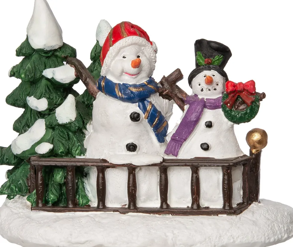 Intratuin kerstdorpminiatuur sneeuwpoppen multi 9 x 4,5 x 7 cm