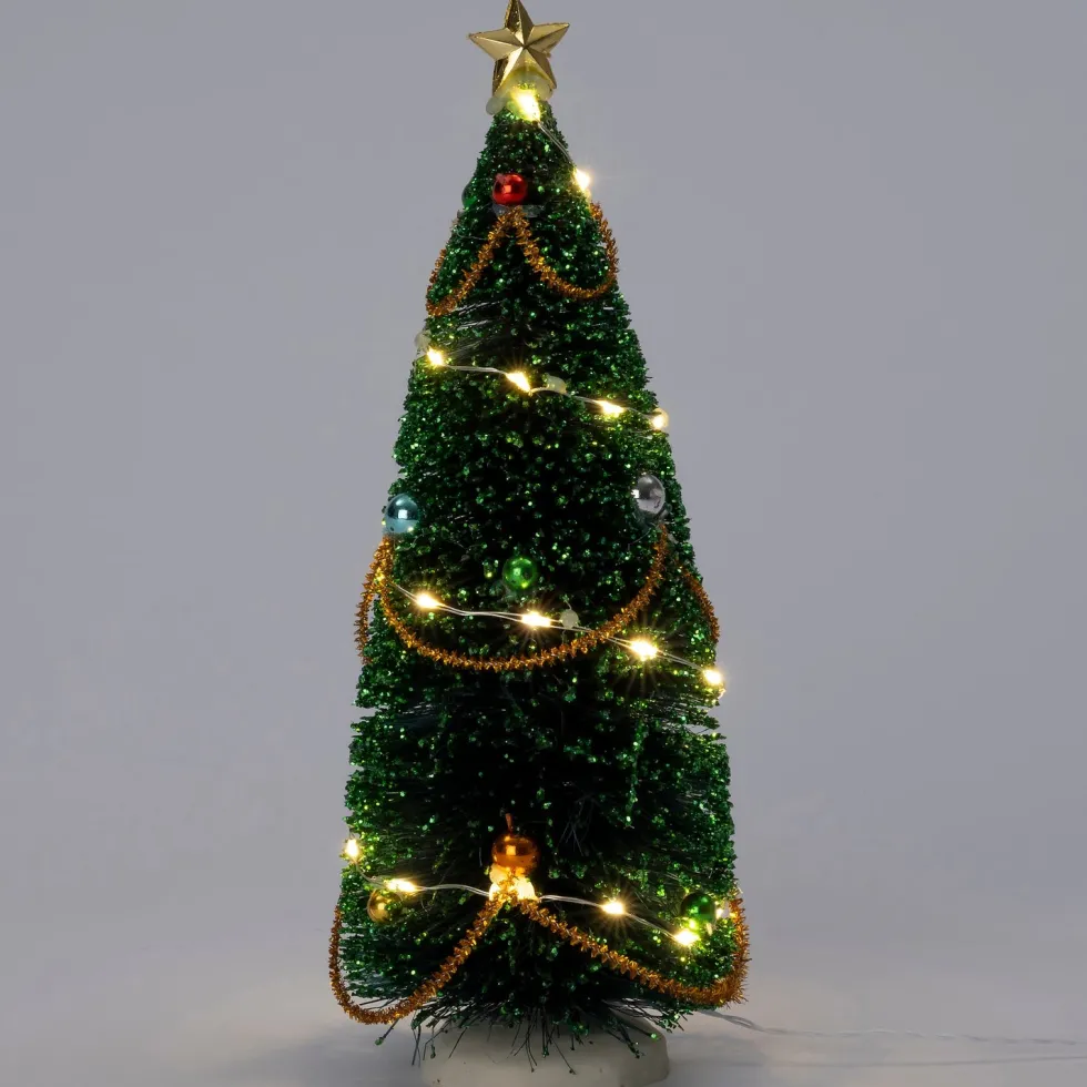 Intratuin kerstdorpminiatuur kerstboom 10 x 10 x 31 cm