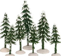Intratuin kerstdorpminiatuur kerstbomen 7 stuks