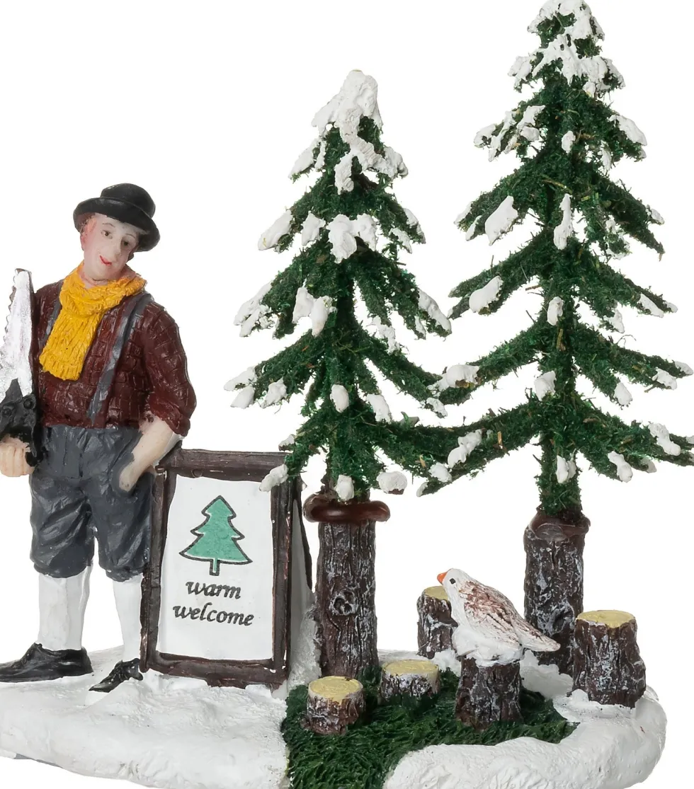 Intratuin kerstdorpminiatuur kerstbomen verkopen 8,5 x 4,5 x 8 cm