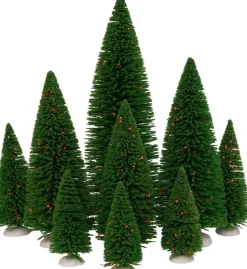 Intratuin kerstdorpminiatuur kerstbomen 9 stuks