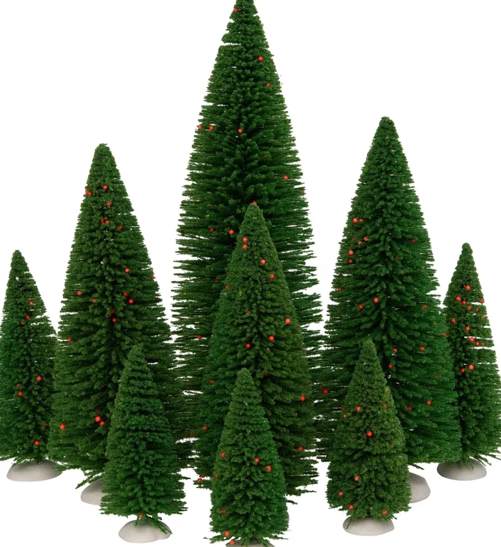 Intratuin kerstdorpminiatuur kerstbomen 9 stuks