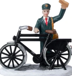 Intratuin kerstdorpminiatuur postbode 7,8 x 3,9 x 7,8 cm