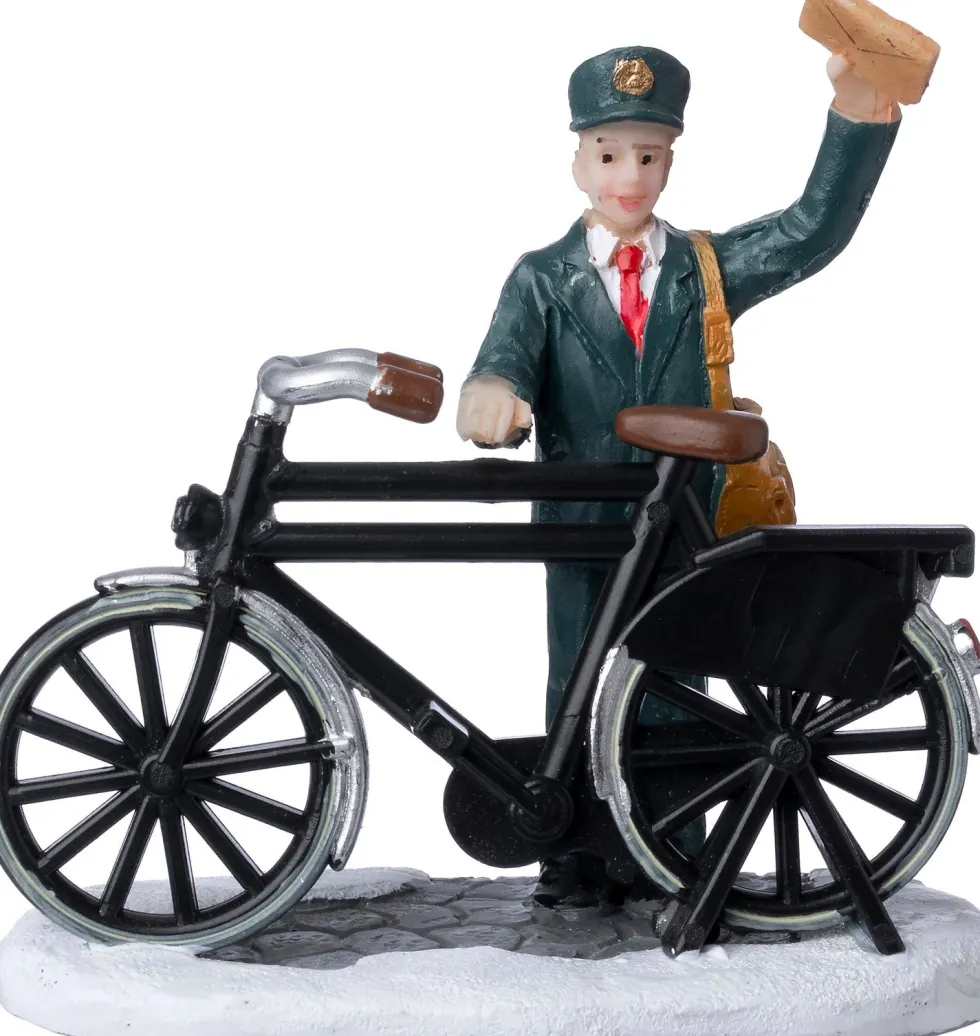 Intratuin kerstdorpminiatuur postbode 7,8 x 3,9 x 7,8 cm