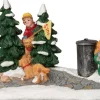 Intratuin kerstdorpminiatuur kinderen met dieren 13 x 7 x 8,5 cm