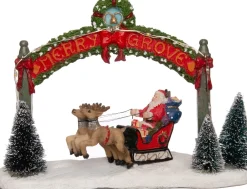 Intratuin kerstdorpminiatuur kerstman onder boog 17 x 7,5 x 12,5 cm