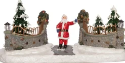 Intratuin kerstdorpminiatuur kerstman bij hek 22 x 9 x 11 cm