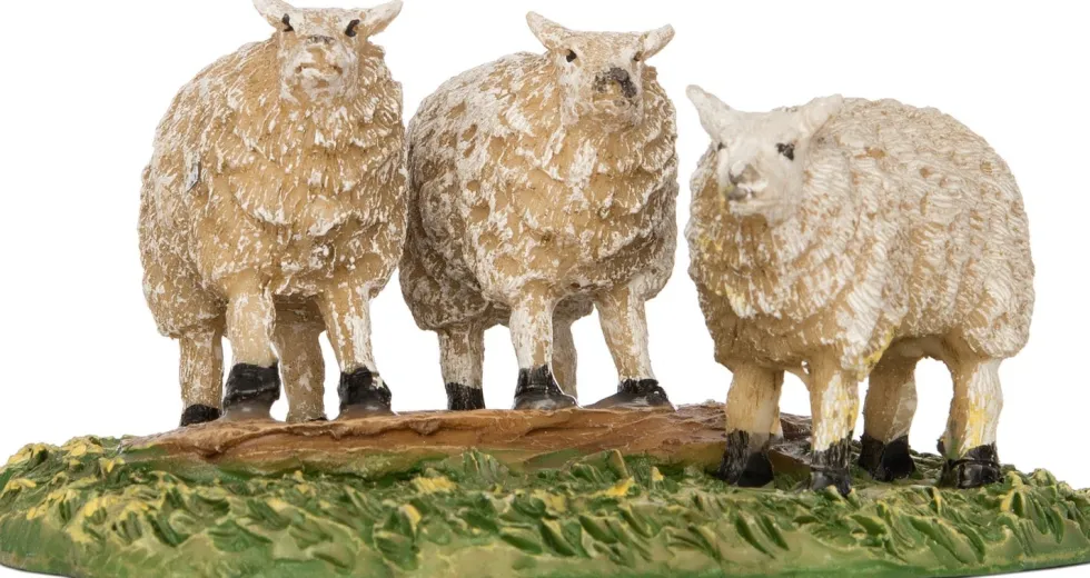Intratuin kerstdorpminiatuur schapen lichtbruin 7,5 x 5,3 x 3,6 cm