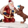 Intratuin kerstdorpminiatuur kerstman met hond 6 x 3 x 5 cm