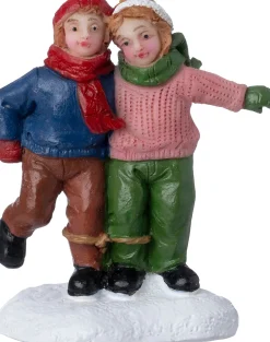 Intratuin kerstdorpminiatuur samen in de sneeuw 4,3 x 2,5 x 5,4 cm