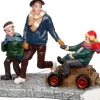 Intratuin kerstdorpminiatuur moeder met kinderen 10 x 5 x 7 cm
