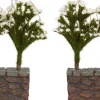 Intratuin kerstdorpminiatuur bomen op een muur 9 x 5 x 9,5 cm 2 stuks