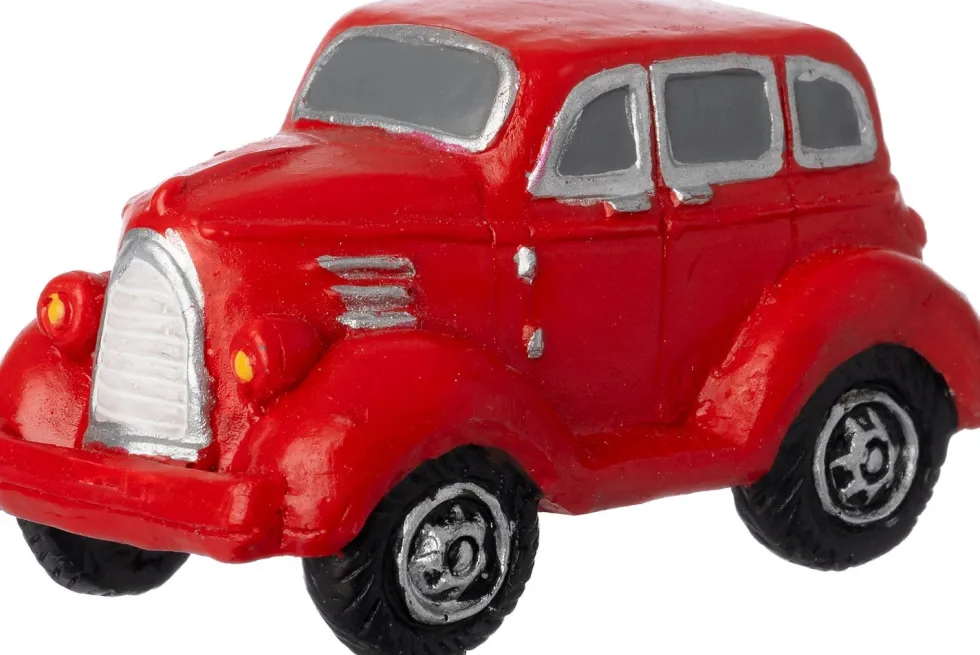 Intratuin kerstdorpminiatuur oldtimer rood 6,3 x 3,3 x 3,5 cm