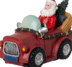 Intratuin kerstdorpminiatuur kerstman in auto 6 x 3,2 x 4,2 cm