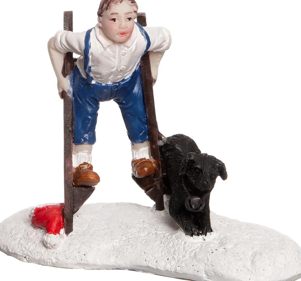 Intratuin kerstdorpminiatuur kind op stelten 7 x 3,5 x 6 cm
